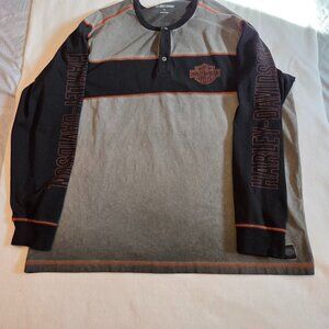Harley Davidson Henley Shirt Long Sleeve 3XL XXXL Collectable